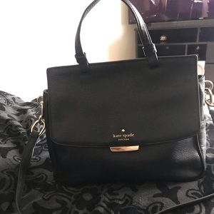 Kate Spade black gold accent leather purse